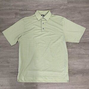 Footjoy FJ Mens Performance Golf Wicking Short Sleeve Polo Shirt Striped Size L